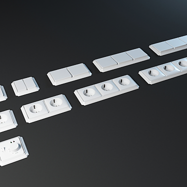 Vintage Merten Switches & Sockets 3D model image 1 