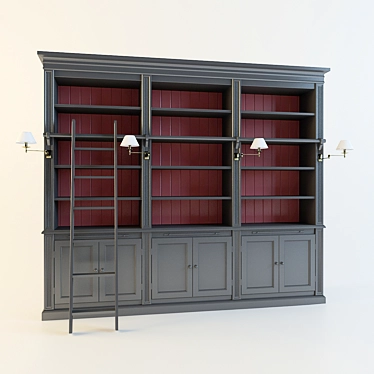 Dialma Brown Italian Library 3D model image 1 