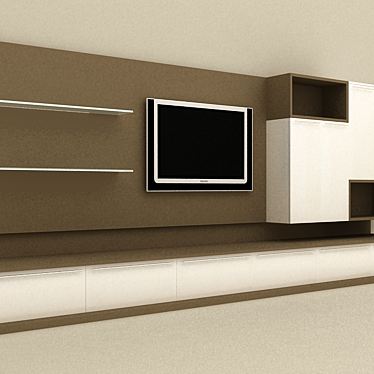 Sleek TV Stand - Modern and Functional 3D model image 1 