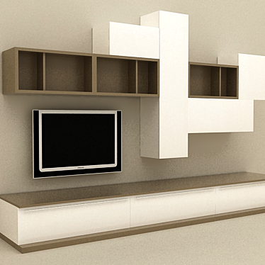 Stylish TV Stand 3D model image 1 