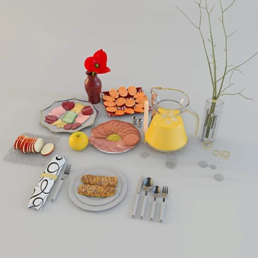 Elegant Dining Essentials 3D model image 1 