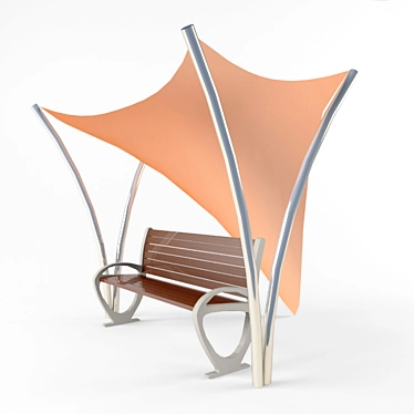 Sun Shade Bench 3D model image 1 