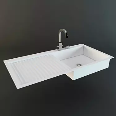 Kitchen Sink with Faucet 3D model image 1 