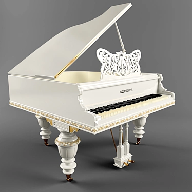 Elegant White Grand Piano 3D model image 1 