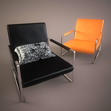 3D Armchair Model with Texture and OBJ File 3D model image 1 