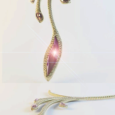 Elegant Gemstone Pendant 3D model image 1 