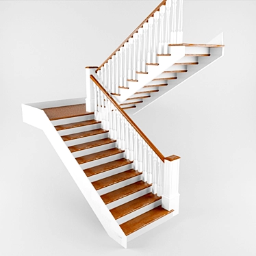 Sleek Balustrade Staircase 3D model image 1 