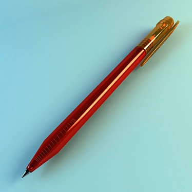 Clear Plastic Ballpoint Pen 3D model image 1 