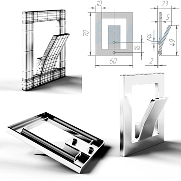 Sleek Chrome Hook - WK1505 3D model image 1 