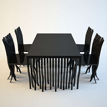 Modern Designer Table and Chair 3D model image 1 