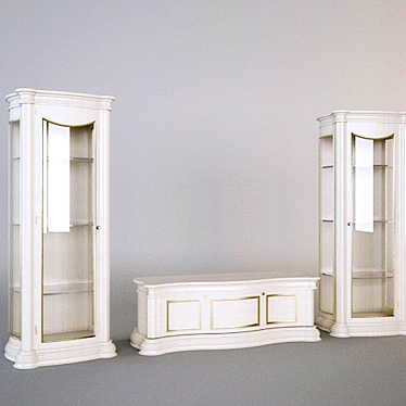 Modern White Cabinet 3D model image 1 