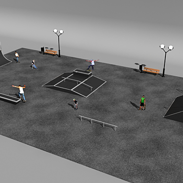 Techramps Skate Park: Perfect for Your Project! 3D model image 1 