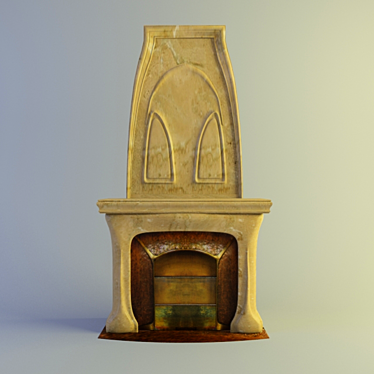 Vintage Inspired Modern Fireplace 3D model image 1 