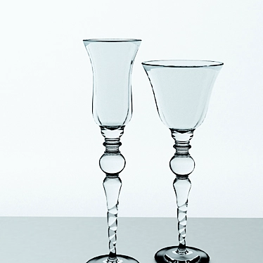 Elegant Stemware Set 3D model image 1 