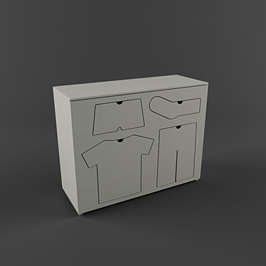 Elegant White Drawer Chest 3D model image 1 