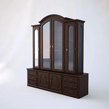 Modern Glass Display Cabinet 3D model image 1 