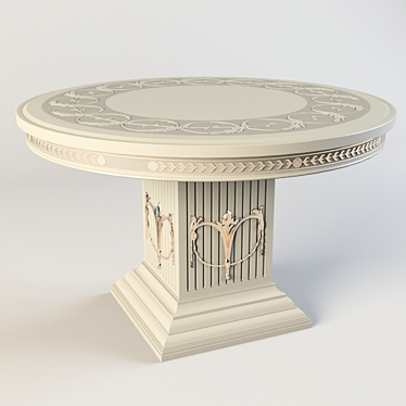 Elegant Round Pedestal Table 3D model image 1 
