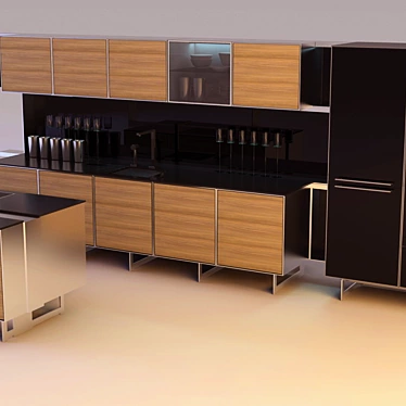 Sleek Porsche Design Kitchen 3D model image 1 