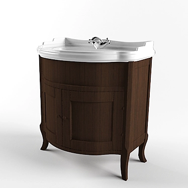 Stylish Wash Basin Set 3D model image 1 