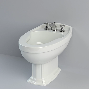 Vintage Retro Floor Bidet 3D model image 1 