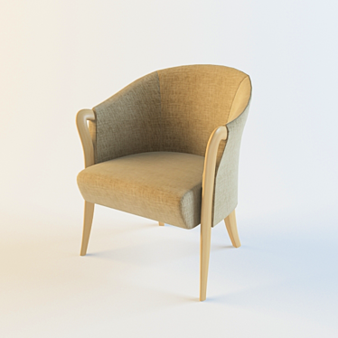Italian Fabric Chair with Textures 3D model image 1 