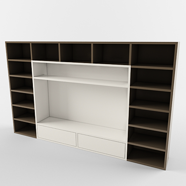 Sleek TV Stand with Built-in Shelving 3D model image 1 