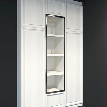 Elegant White Wardrobe Divine 3D model image 1 