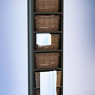 Compact Linen Rack with Baskets 3D model image 1 