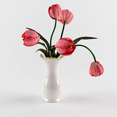 Elegant Tulip Arrangement 3D model image 1 