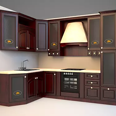 Provence-Inspired Custom Kitchen 3D model image 1 