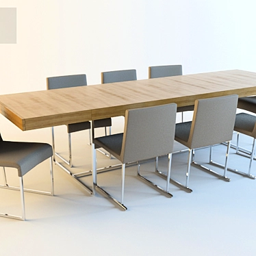 Elegant Dining Set by B&B Italia 3D model image 1 