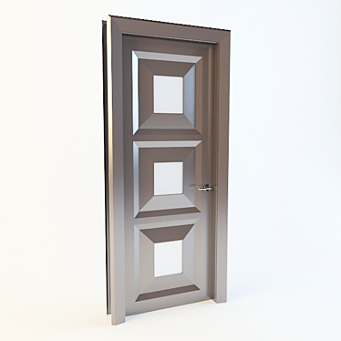 Secure Wood Door 3D model image 1 