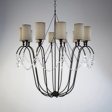 Elegant Porta Romana Chandelier 3D model image 1 