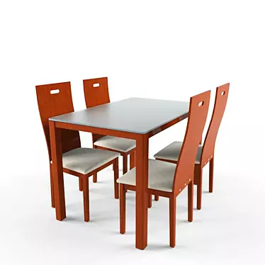 Elegant Dining Set 3D model image 1 