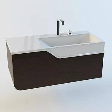 Modern Wash Basin Set 3D model image 1 