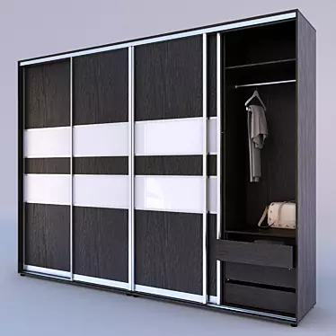 Modern Sliding Wardrobe Closet 3D model image 1 