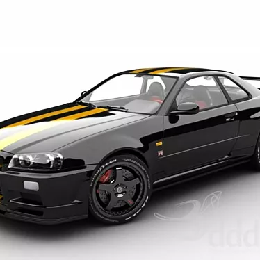 Nissan Skyline R34 Vspec Model 3D model image 1 