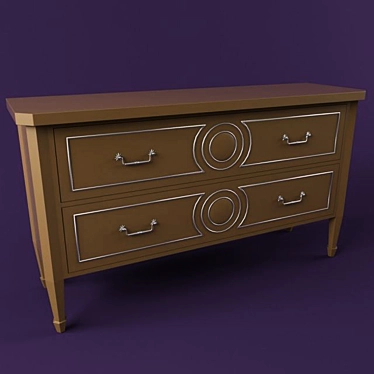 Elegant Cherry Wood Dresser 3D model image 1 