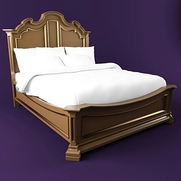 Bed Cocoa Brown 3D model image 1 