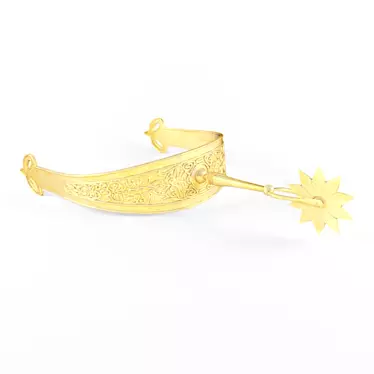 Golden Engraved Spur 3D model image 1 