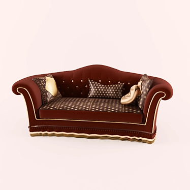 Classic Sofa with Textures 3D model image 1 