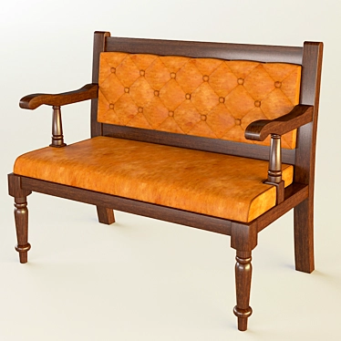 Classic Pub Bench: High-Quality & Durable 3D model image 1 