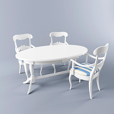 Elegant Cavio Madeira Dining Set 3D model image 1 