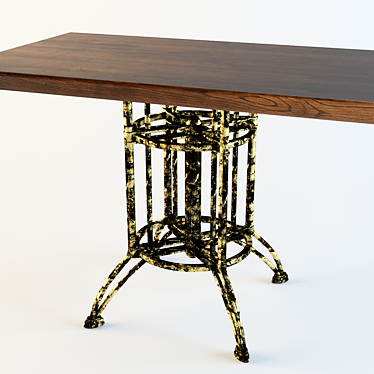 Forged dining table 3D model image 1 