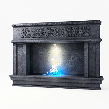 3D Fireplace Model with Materials and Textures 3D model image 1 