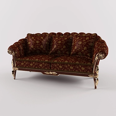 Classic Textured Sofa 3D model image 1 