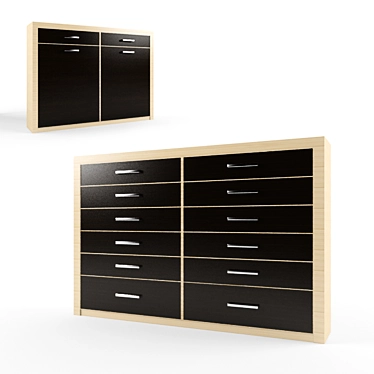 Versatile 3-Drawer Chest 3D model image 1 