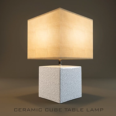 Elegant Ceramic Cube Lamp 3D model image 1 