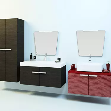 Custom Sized Bathroom Vanity Set 3D model image 1 