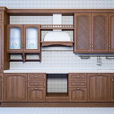 Scavolini Margot: Enchanting Textured Kitchen 3D model image 1 